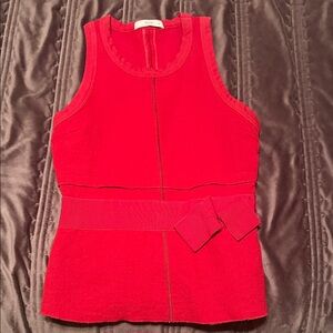 Prada Vibrant Red Tank Top with Bow Accent